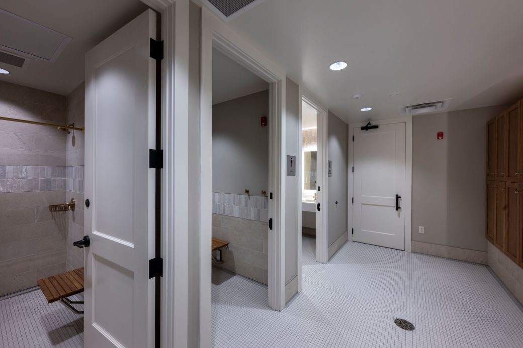 clubhouse shower and locker room