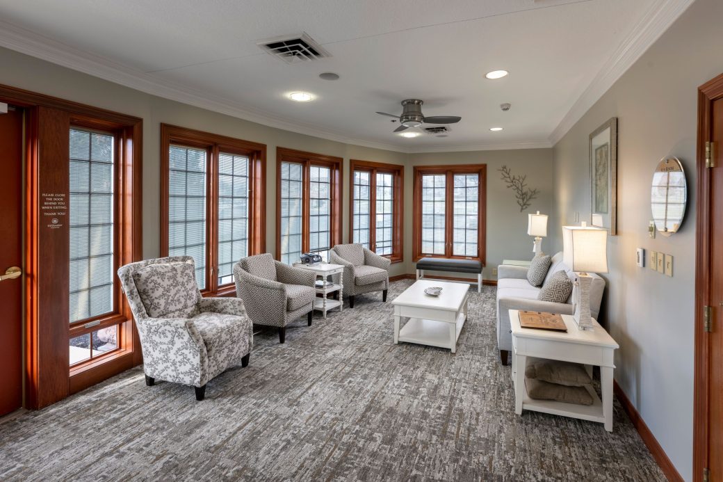 lounge chairs in a sunroom