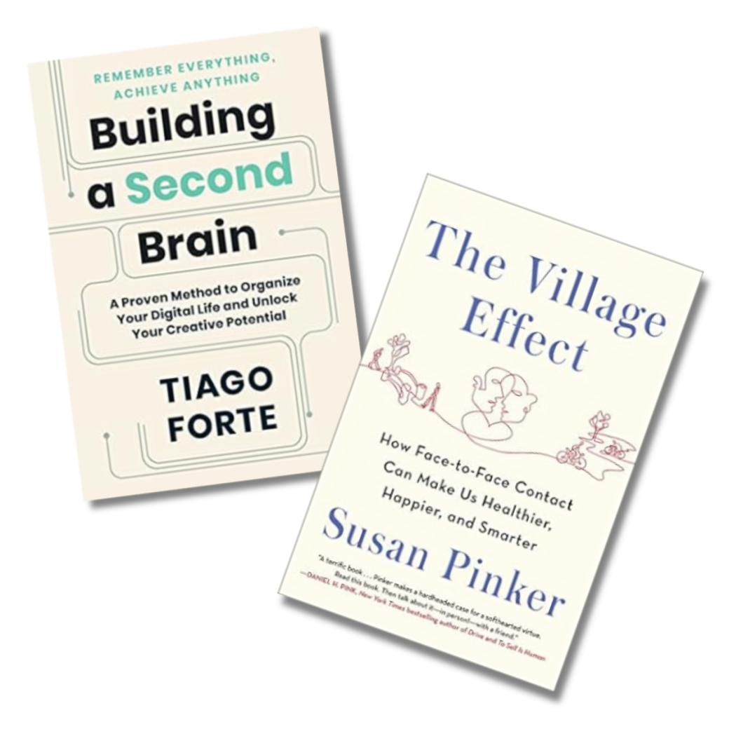 Building a Second Brain and The Village Effect Book covers